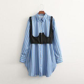 Set: Striped Shirt Dress + Strappy Top