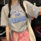Lettering Drawstring T-shirt