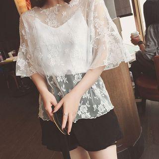 Set: Elbow-sleeve Top + Camisole Top + Skort