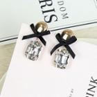 Faux Crystal Ear Stud 1 Pair - As Shown In Figure - One Size