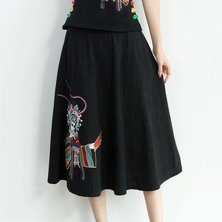 Chinese Opera Dan Embroidered A-line Skirt