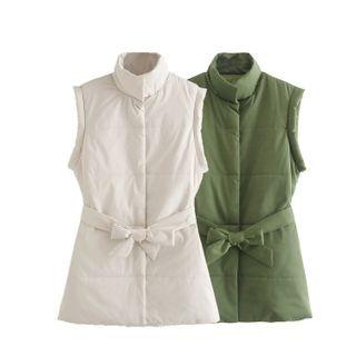 Ribbon Tie-waist Vest