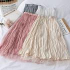 Reversible Ruched Midi Skirt