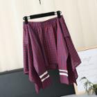 Hanky Hem Plaid A-line Plus Size Skirt