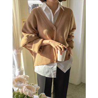 Drop-shoulder Oversized Cardigan