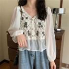 Embroidered Crochet Blouse