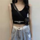 Elbow-sleeve Cropped T-shirt / Crop Tank Top