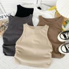 Slim-fit Ruched Crop Tank Top In 9 Colors