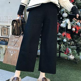 Plain High Waist Wide-leg Pants