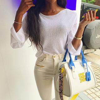 Textured Loose-fit Knit Top