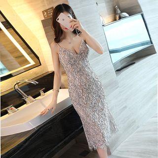 Strappy Sheath Midi Party Dress