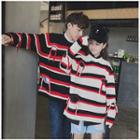 Distressed Striped Couple Matching Sweater