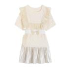 Ruffle Panel Shirred Mini A-line Dress