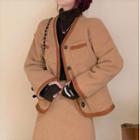 Woolen Jacket / Midi A-line Skirt