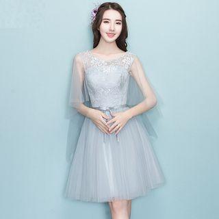 Midi Mesh Bridesmaid Dress