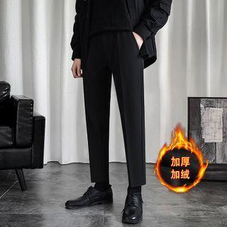 High-waist Plain Straight Leg Fleece Pants (various Designs)