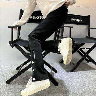 Button Boot Cut Jeans