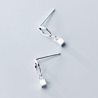 925 Sterling Silver Cube Drop Earring As Shown In Figure - One Size