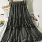 Accordion-pleat Maxi Skirt In 5 Colors