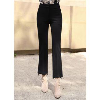 Slit Cutout Boot-cut Dress Pants