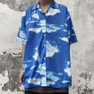 Cloud Print Short-sleeve Shirt