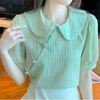 Qipao Button Short-sleeve Top