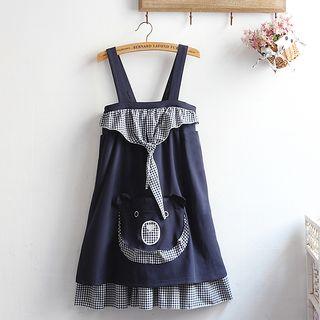 Gingham Panel Pinafore Dress