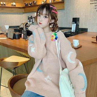 Crewneck Oversized Long-sleeve Sweater