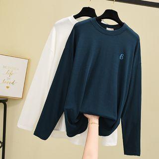 Long-sleeve Letter Embroidered Pullover