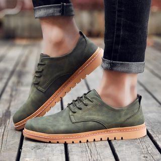 Stitched Panel Lace-up Oxfords