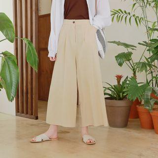 Wide-leg Cotton Dress Pants