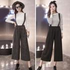 Strapped Cropped Wide Leg Pants