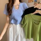 Short-sleeve Chain Strap Top