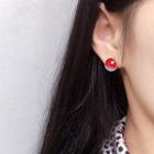 Faux Pearl Alloy Sunrise Earring 1 Pair - Ab1744 - Red - One Size