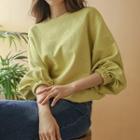 Seam-trim Balloon-sleeve T-shirt