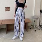 Elastic-waist Tie-dyed Straight-cut Pants As The Picture Shows - One Size