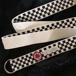 Floral Checker Canvas Belt Check - One Size