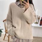 V-neck Loose-fit Rib Sweater
