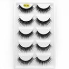 False Eyelashes - 5d-30 Five Pairs - Black - One Size