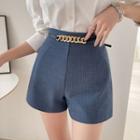 Zip-side Straight-leg Shorts