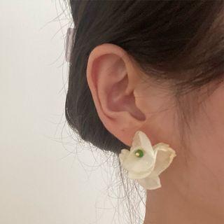 Flower Chiffon Earring 1 Pair - Earring - White - One Size