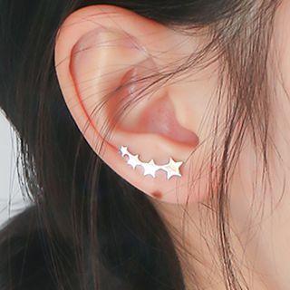 Star 925 Sterling Silver Earring 1 Pair - Silver - One Size
