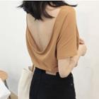 Backless Short-sleeve Top