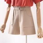 High-waist Belted Wide-leg Shorts