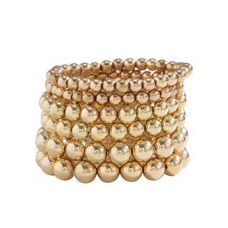 Bead Alloy Bracelet 0840 - Gold - One Size