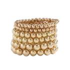 Bead Alloy Bracelet 0840 - Gold - One Size