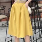 High-waist Belted A-line Skirt