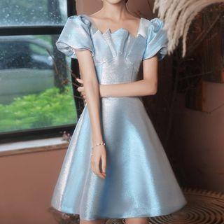 Puff Sleeve A-line Cocktail Dress