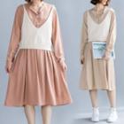 Set: Plain Midi Shirtdress + Knit Camisole Top