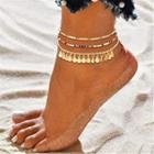 Layered Bead Anklet Multicolor - One Size
